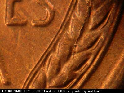 Die-stage C marker on 1940S•1MM•009 (1940 Repunched Mint Mark).