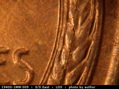Die-stage C marker on 1940S•1MM•009 (1940 Repunched Mint Mark).