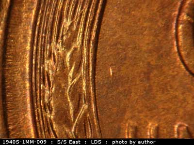 Die-stage C marker on 1940S•1MM•009 (1940 Repunched Mint Mark).