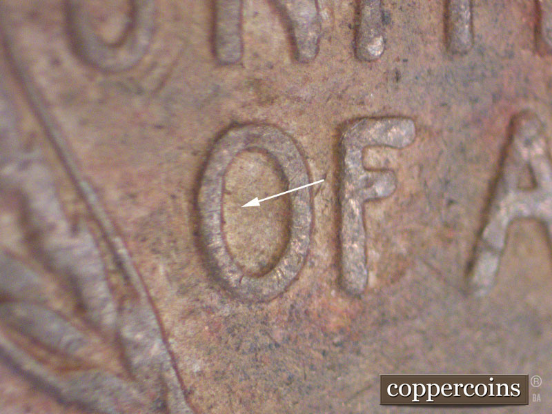 Die-stage A marker on 1940S•1MM•010 (1940 Repunched Mint Mark).