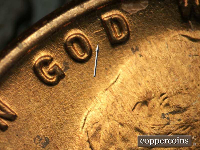 Die-stage B marker on 1940S•1MM•011 (1940 Repunched Mint Mark).