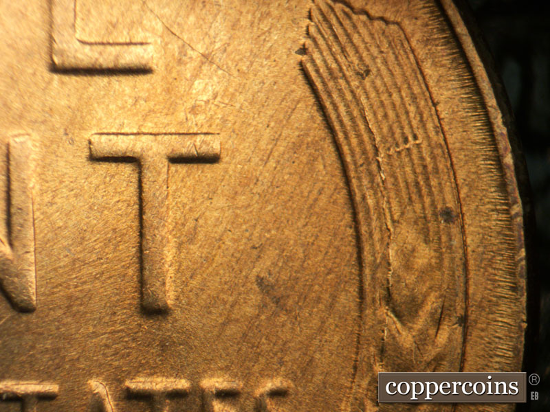 Die-stage B marker on 1940S•1MM•011 (1940 Repunched Mint Mark).