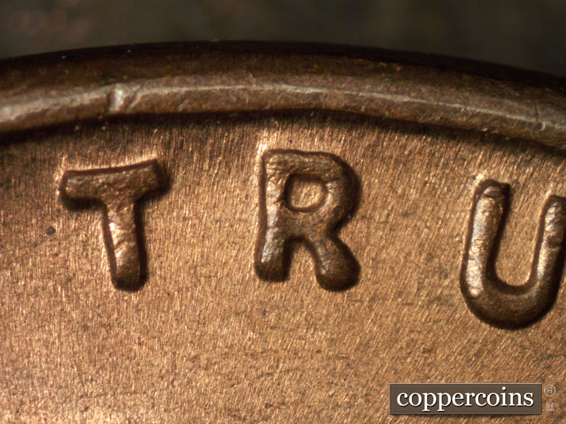 Die-stage B marker on 1941D•1DO•003 (1941 Doubled Die Obverse).