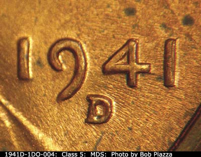 1941 Lincoln cent obverse, CopperCoins die 1941D•1DO•004.