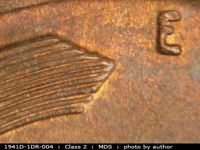 1941 Lincoln cent obverse, CopperCoins die 1941D•1DR•004.