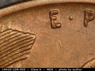 1941 Lincoln cent obverse, CopperCoins die 1941D•1DR•005.