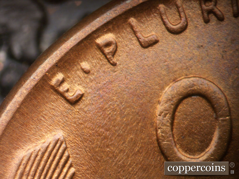 Die-stage C marker on 1941D•1DR•006 (1941 Doubled Die Reverse).