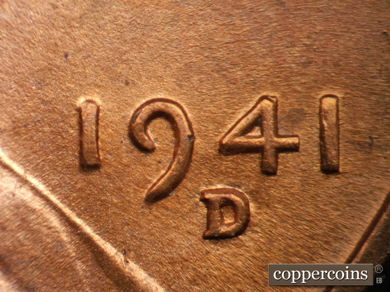 Die-stage C marker on 1941D•1DR•006 (1941 Doubled Die Reverse).