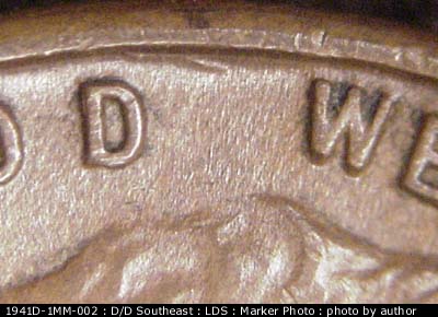 Die-stage C marker on 1941D•1MM•002 (1941 Repunched Mint Mark).