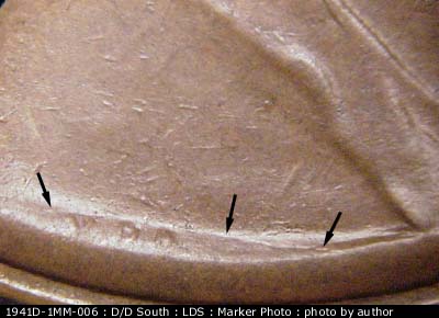 Die-stage C marker on 1941D•1MM•006 (1941 Repunched Mint Mark).