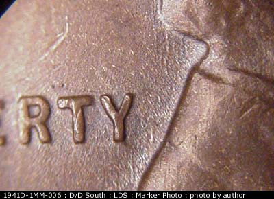 Die-stage C marker on 1941D•1MM•006 (1941 Repunched Mint Mark).
