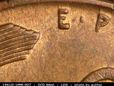 Die-stage C marker on 1941D•1MM•007 (1941 Repunched Mint Mark).