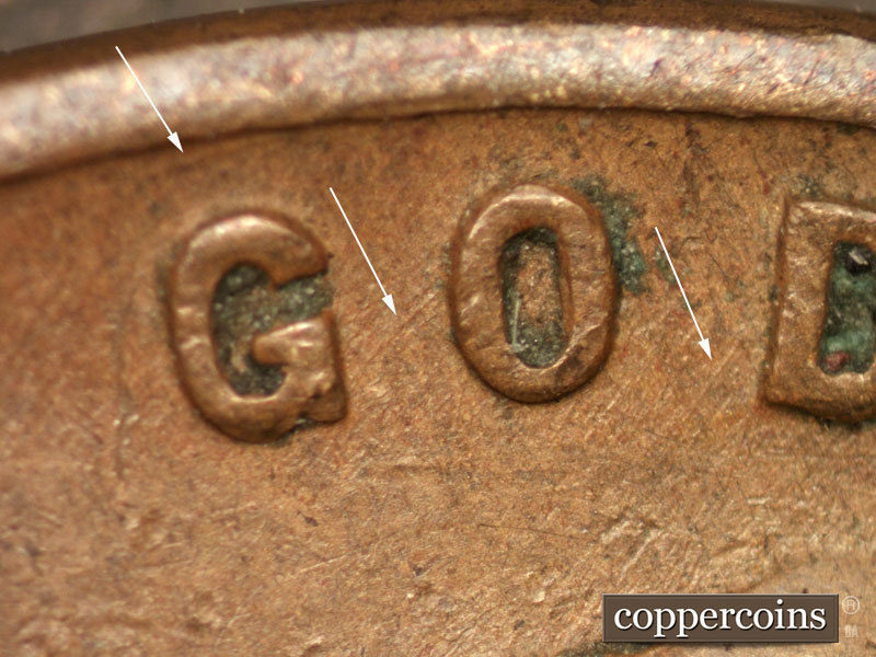 Die-stage A marker on 1941D•1MM•009 (1941 Repunched Mint Mark).