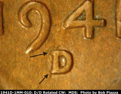 1941 Lincoln cent obverse, CopperCoins die 1941D•1MM•010.