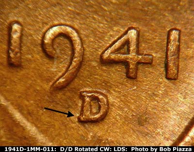 Die-stage C marker on 1941D•1MM•011 (1941 Repunched Mint Mark).