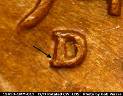 Die-stage C marker on 1941D•1MM•011 (1941 Repunched Mint Mark).