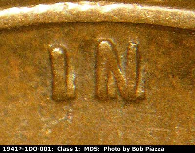 1941 Lincoln cent obverse, CopperCoins die 1941P•1DO•001.