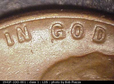 Die-stage C marker on 1941P•1DO•001 (1941 Doubled Die Obverse).