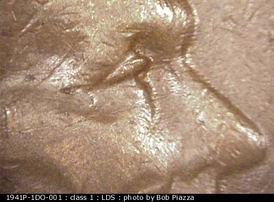Die-stage C marker on 1941P•1DO•001 (1941 Doubled Die Obverse).