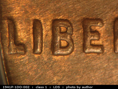 Die-stage C marker on 1941P•1DO•002 (1941 Doubled Die Obverse).