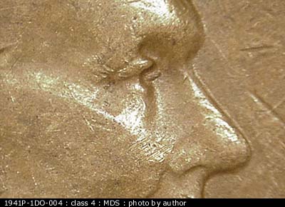 1941 Lincoln cent obverse, CopperCoins die 1941P•1DO•004.