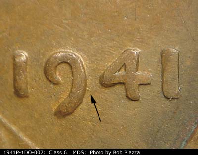 1941 Lincoln cent obverse, CopperCoins die 1941P•1DO•007.