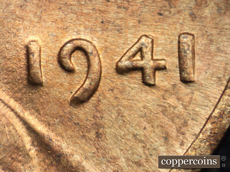 Die-stage C marker on 1941P•1DO•007 (1941 Doubled Die Obverse).