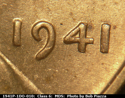1941 Lincoln cent obverse, CopperCoins die 1941P•1DO•010.