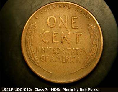 Die-stage B marker on 1941P•1DO•012 (1941 Doubled Die Obverse).