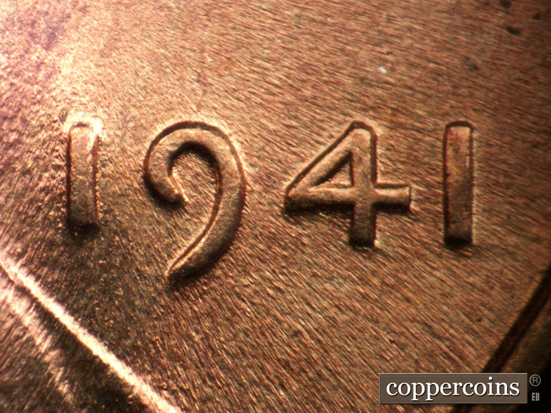 Die-stage B marker on 1941P•1DO•013 (1941 Doubled Die Obverse).