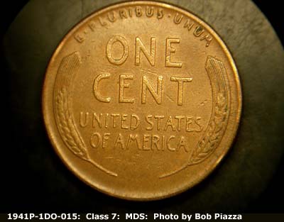 Die-stage B marker on 1941P•1DO•015 (1941 Doubled Die Obverse).