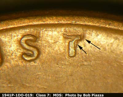 1941 Lincoln cent obverse, CopperCoins die 1941P•1DO•019.