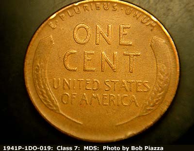 Die-stage B marker on 1941P•1DO•019 (1941 Doubled Die Obverse).
