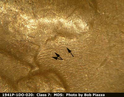 Die-stage B marker on 1941P•1DO•020 (1941 Doubled Die Obverse).