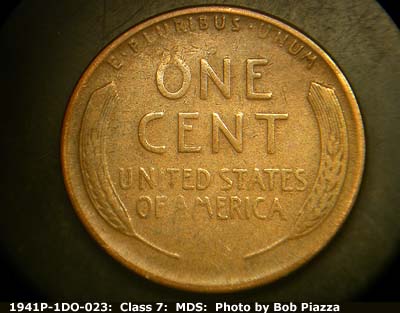 Die-stage B marker on 1941P•1DO•023 (1941 Doubled Die Obverse).