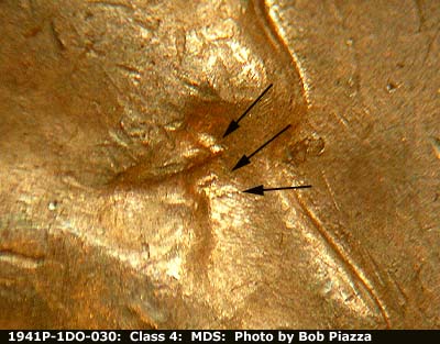 1941 Lincoln cent obverse, CopperCoins die 1941P•1DO•030.