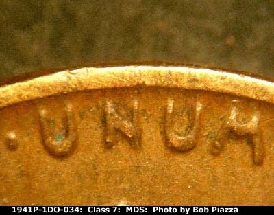Die-stage B marker on 1941P•1DO•034 (1941 Doubled Die Obverse).