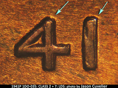 Die-stage C marker on 1941P•1DO•035 (1941 Doubled Die Obverse).