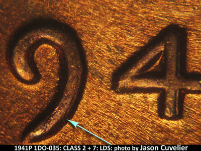 Die-stage C marker on 1941P•1DO•035 (1941 Doubled Die Obverse).