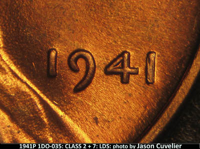 Die-stage C marker on 1941P•1DO•035 (1941 Doubled Die Obverse).