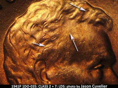 Die-stage C marker on 1941P•1DO•035 (1941 Doubled Die Obverse).