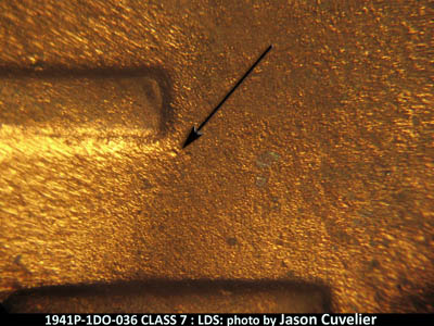 Die-stage C marker on 1941P•1DO•036 (1941 Doubled Die Obverse).