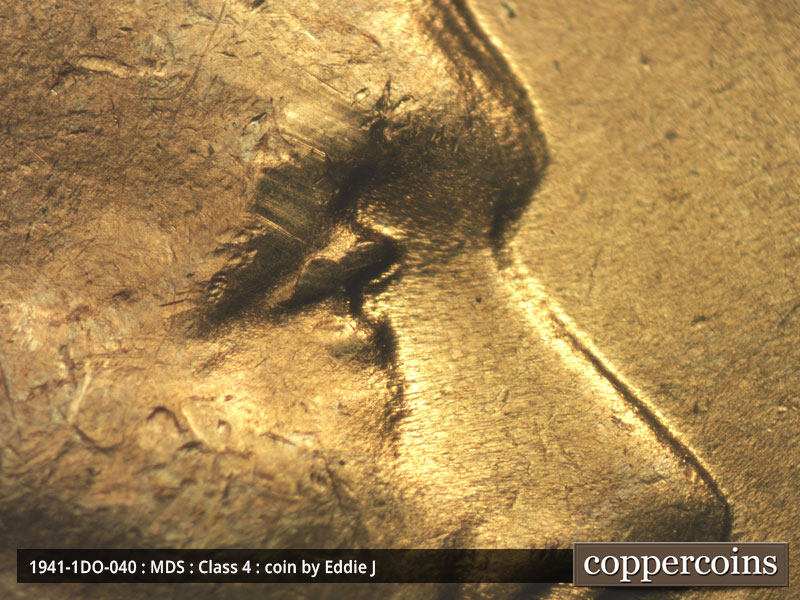 1941 Lincoln cent obverse, CopperCoins die 1941P•1DO•040.