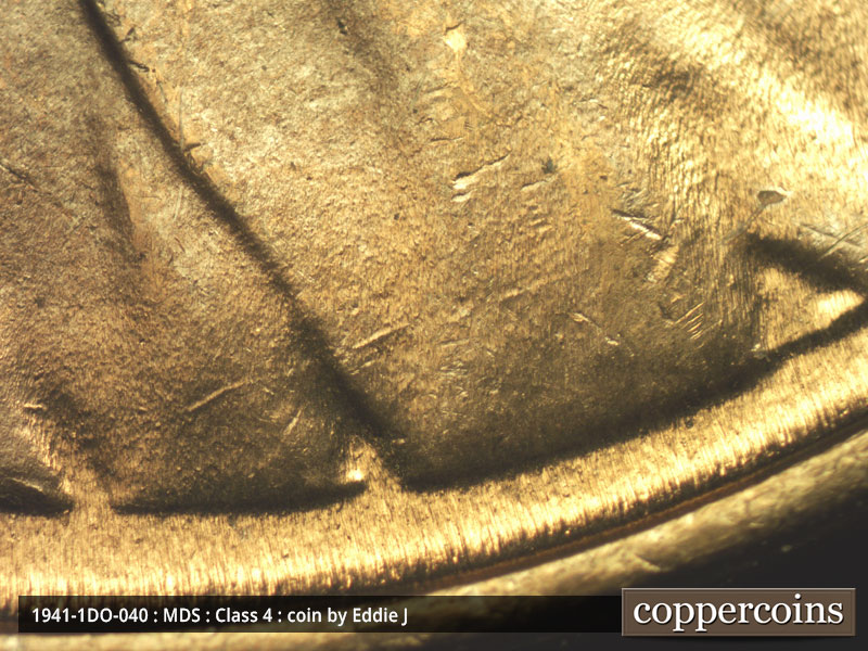 Die-stage B marker on 1941P•1DO•040 (1941 Doubled Die Obverse).
