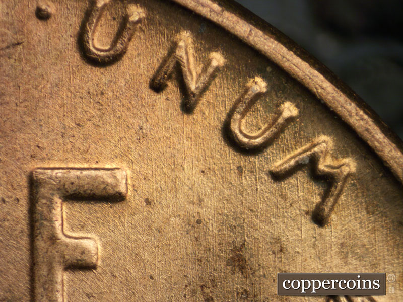 Die-stage B marker on 1941P•1DO•041 (1941 Doubled Die Obverse).