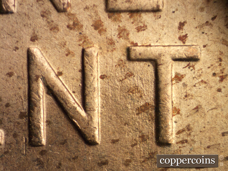 Die-stage B marker on 1941P•1DO•041 (1941 Doubled Die Obverse).