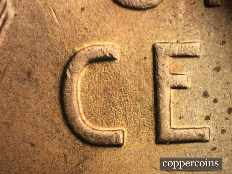 Die-stage B marker on 1941P•1DO•041 (1941 Doubled Die Obverse).