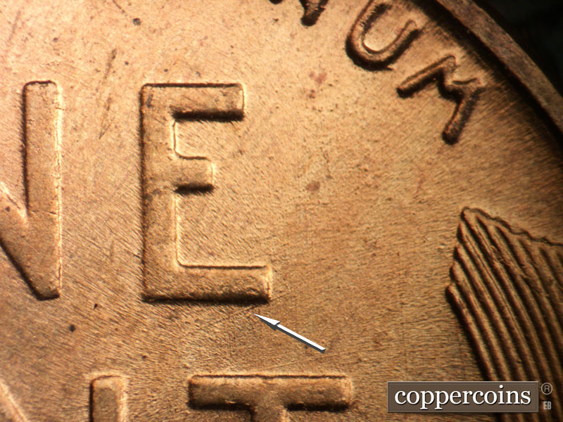 Die-stage B marker on 1941P•1DO•042 (1941 Doubled Die Obverse).