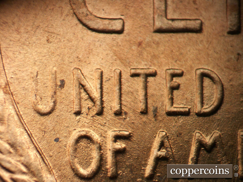 Die-stage B marker on 1941P•1DO•042 (1941 Doubled Die Obverse).