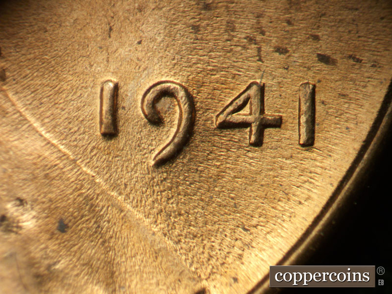Die-stage C marker on 1941P•1DO•045 (1941 Doubled Die Obverse).